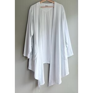 GERTIES 100% Tencel Open Longline Cardigan Ice Blue MEDIUM Lagenlook Minimalist